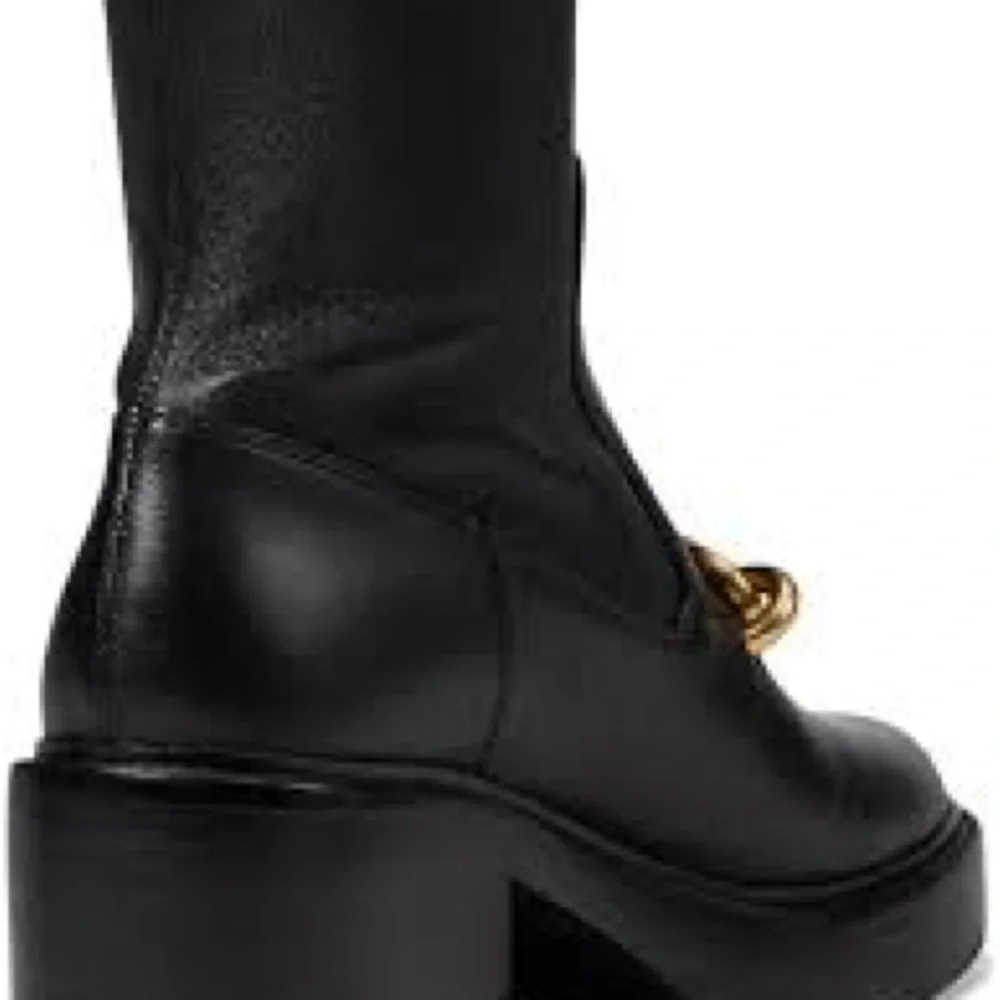 Coach Kenna Bootie | Black Ankle Boots with Chunky Gold Chain